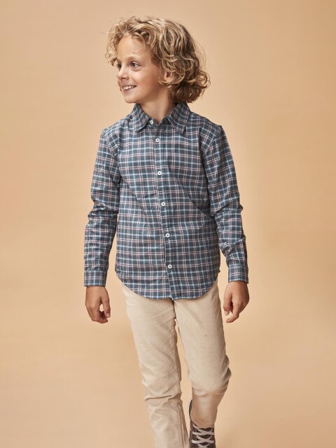 Camisa Tapeta Larga Petroleo