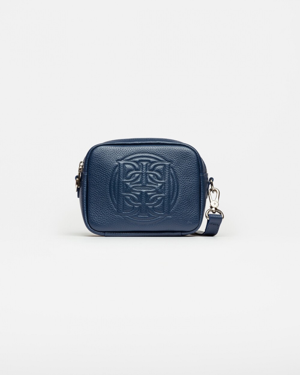Bandolera Eterial en cuero graneado Marine Blue