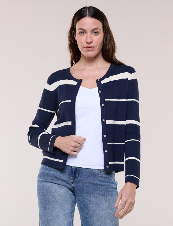 Cardigan Tejido Con Botones AZUL