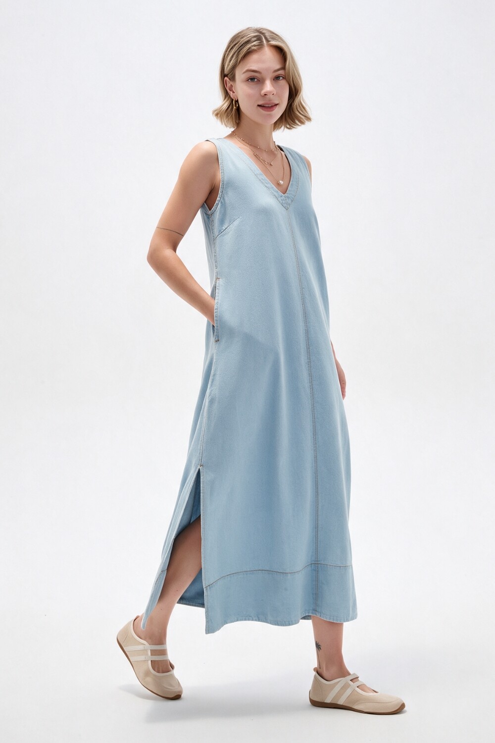 Vestido Korae Celeste