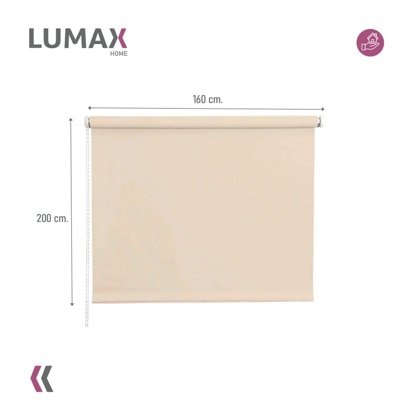 Cortina Roller Blackout Lumax 160 X 200 Cm Colores Beige