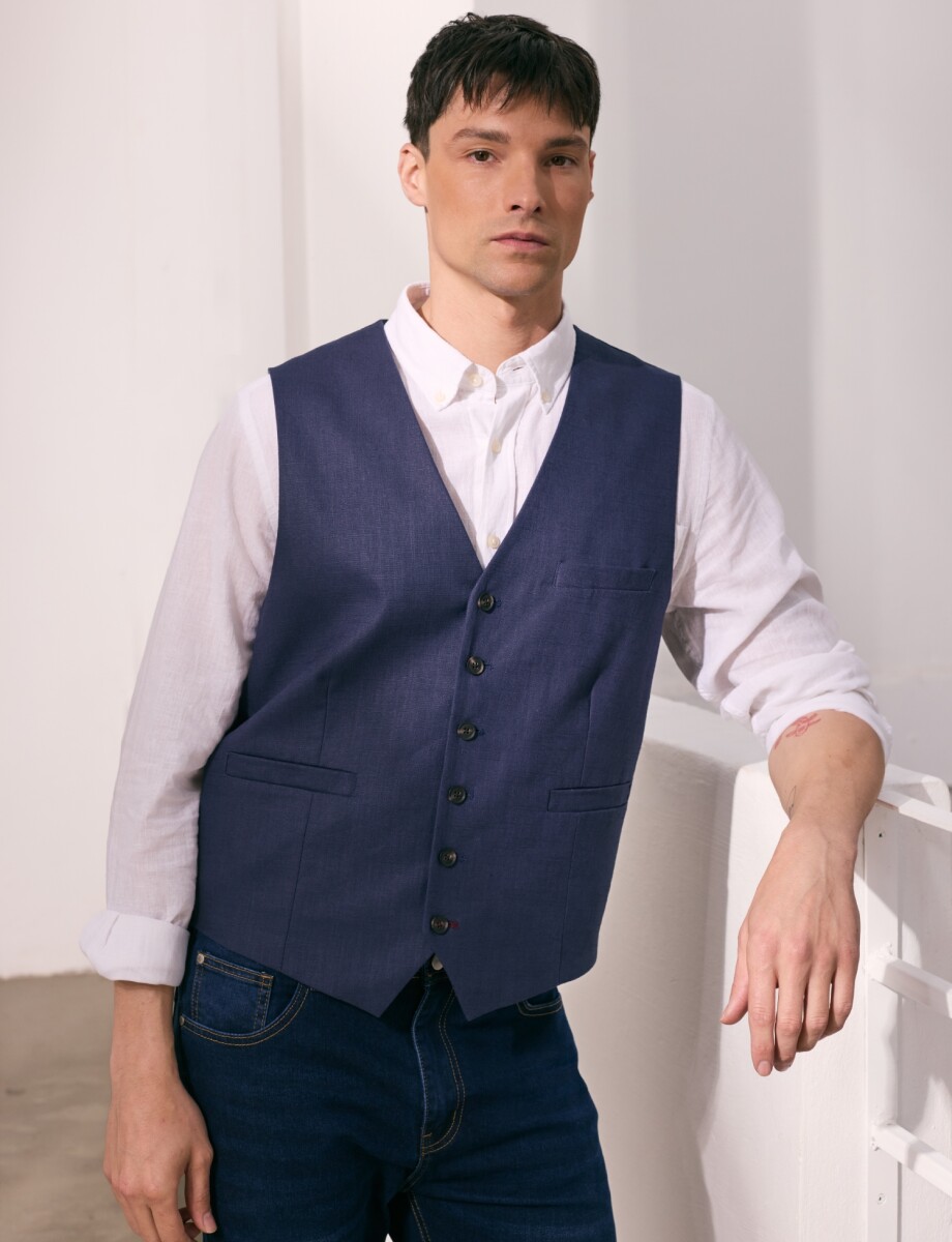 470638 CHALECO HARRINGTON LABEL Azul