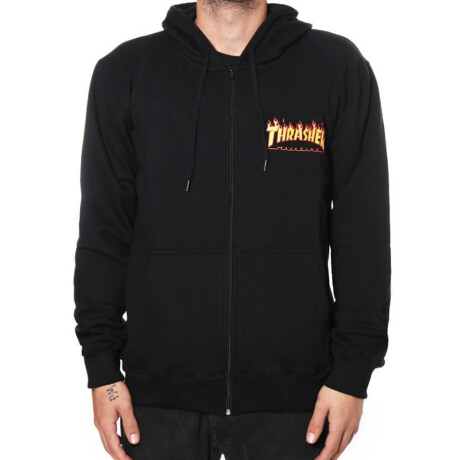 Canguro Thrasher con cierre Flame Logo - Negro Canguro Thrasher con cierre Flame Logo - Negro