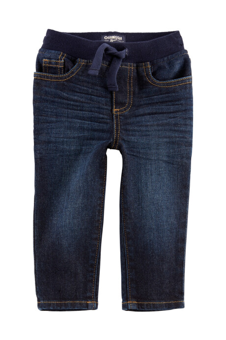 Pantalón de jean con cintura elástica y cordón 0