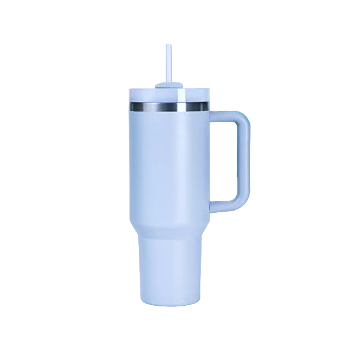 Vaso termico de acero con asa - Celeste 