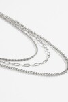Collar triple vuelta acero plateado