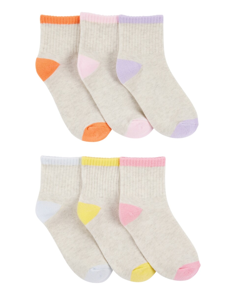 Pack seis pares de medias de algodón. Talles 4/7-8/14 