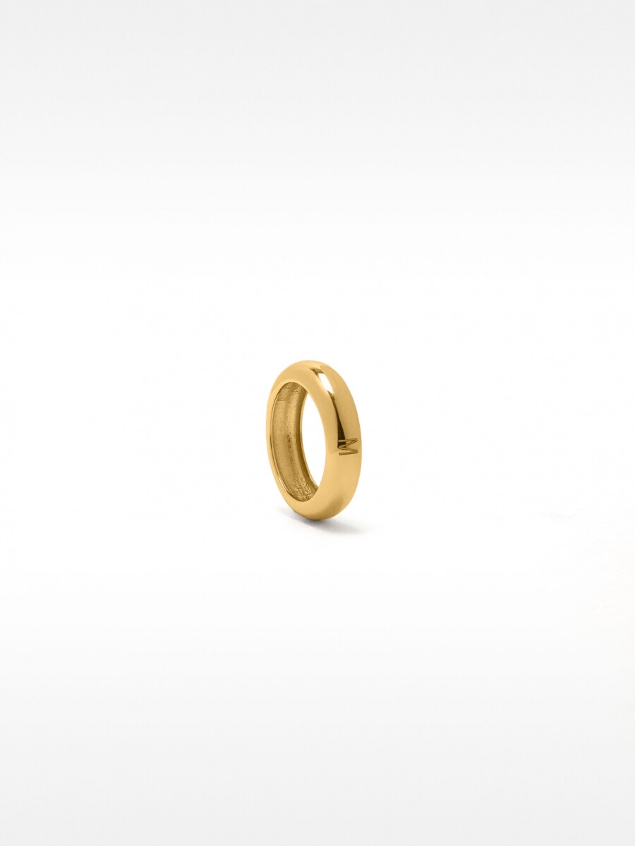 Anillo Redondeado Para Meñique - Plata De Ley 925 dorado