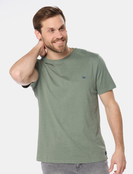 REMERA BÁSICA DE ALGODÓN Verde Melange