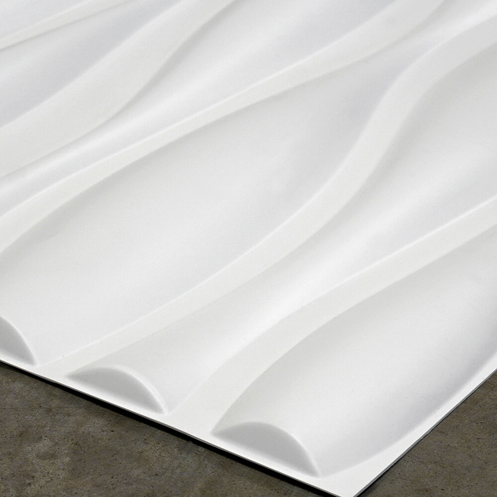 PANEL DECORATIVO EN PVC 3D PARA PARED MODELO D026 50x50 CM BLANCO MATE Panel Decorativo En Pvc 3d Para Pared Modelo D026 50x50 Cm Blanco Mate