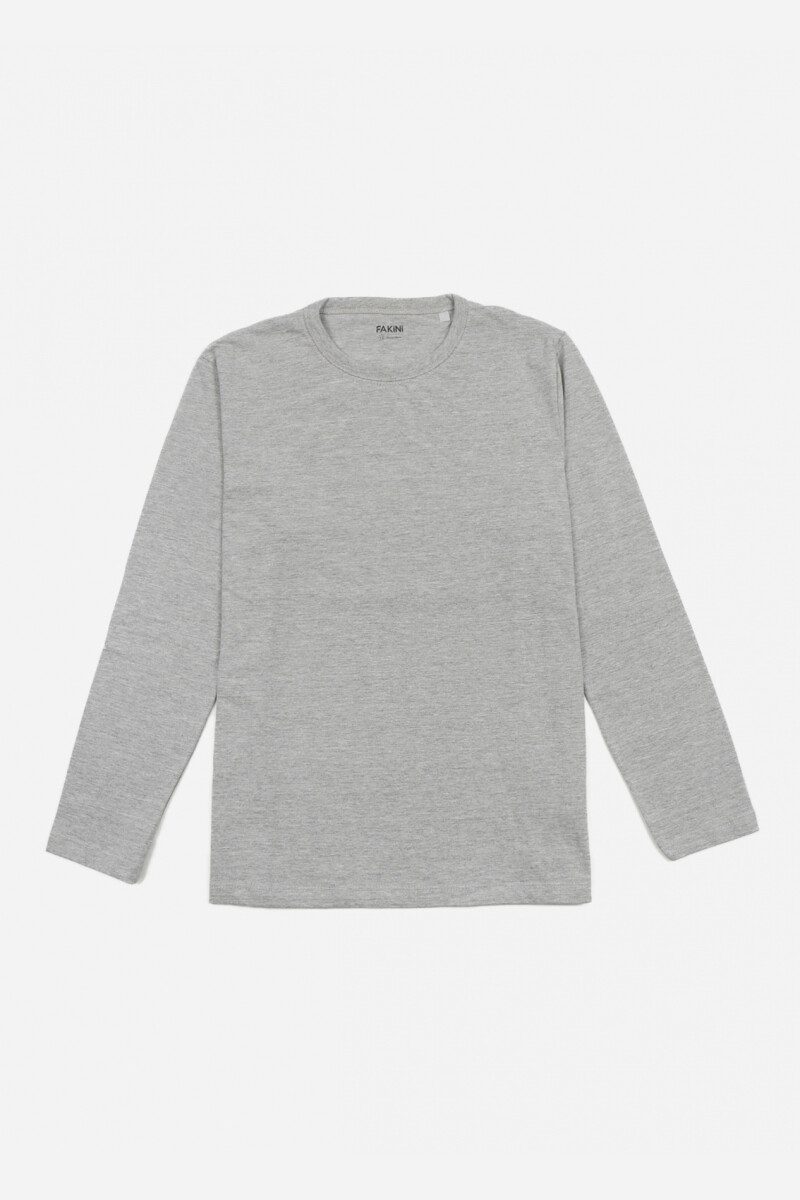 Camiseta m/larga básica - Niño GRIS