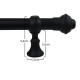 Barrote Cortina Palo Metal 3,00m 28mm + 3 soporte NEGRO MATE