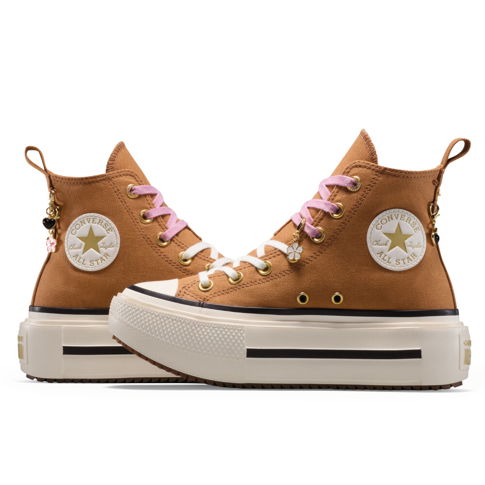 Zapatillas Converse Chuck Taylor AS Double Stack Platform Charms Unisex Brown