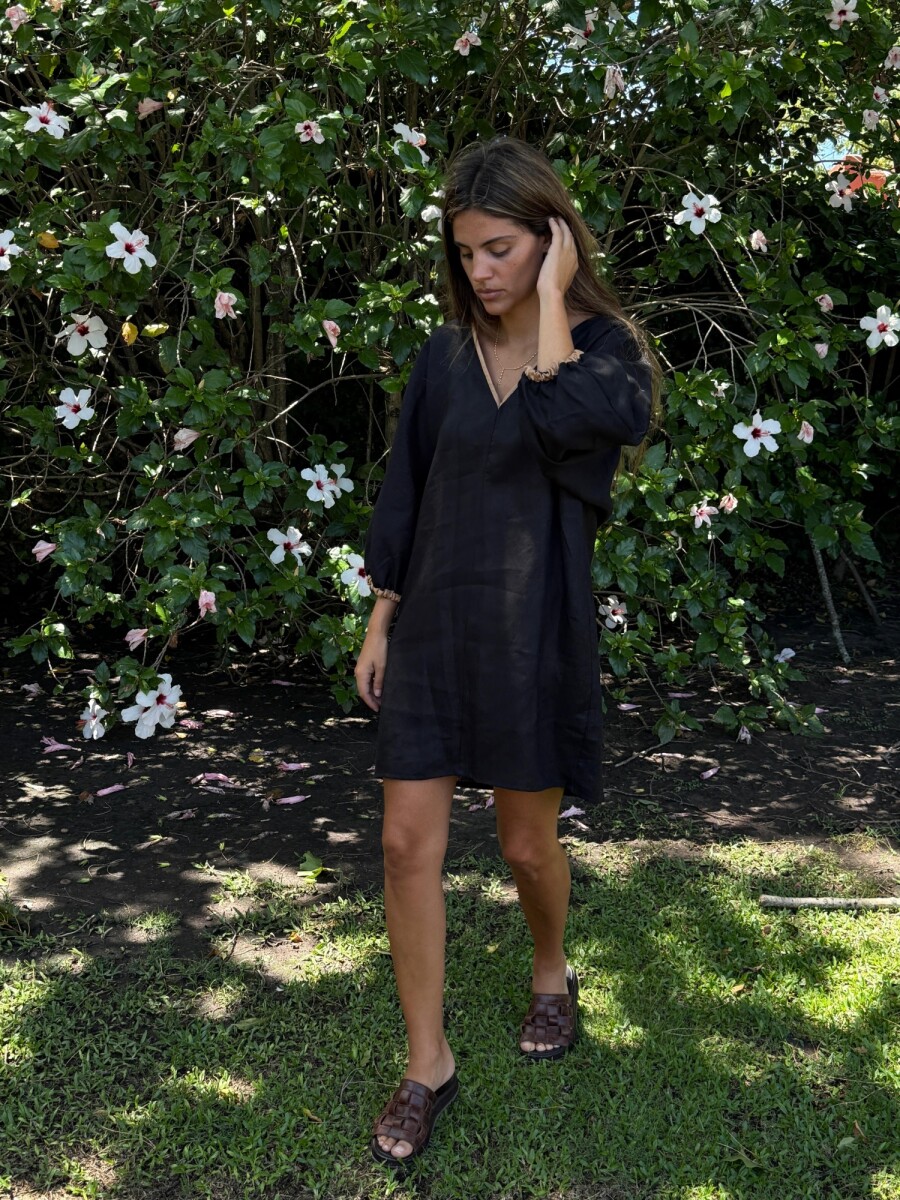 Easy Dress Lino - Negro 