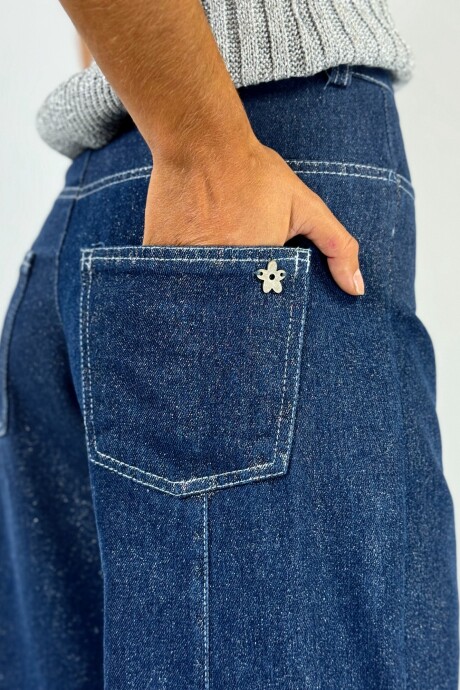 PANTALÓN JACINTO JEAN LAMINADO Plateado