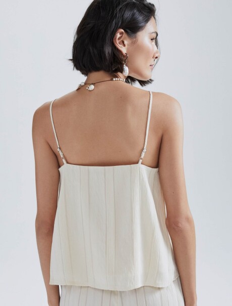 BLUSA SIN MANGAS CON TEXTURA BEIGE