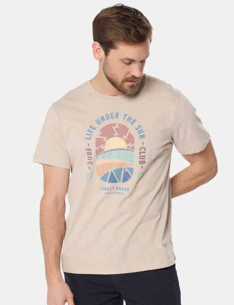 REMERA ESTAMPADA DE ALGODÓN Beige