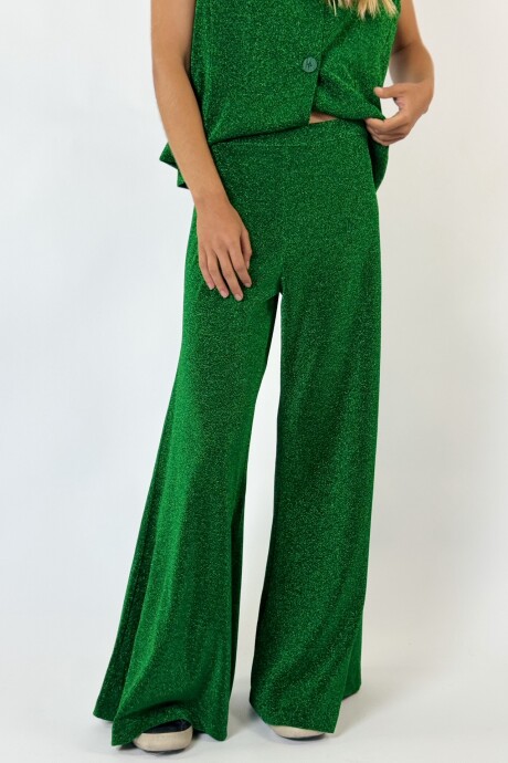 PANTALON DAFNE CON LUREX VERDE