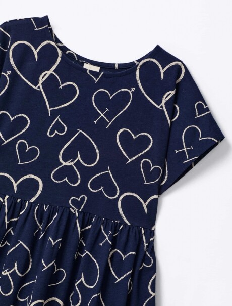 VESTIDO CORTO CON ESTAMPADO AZUL