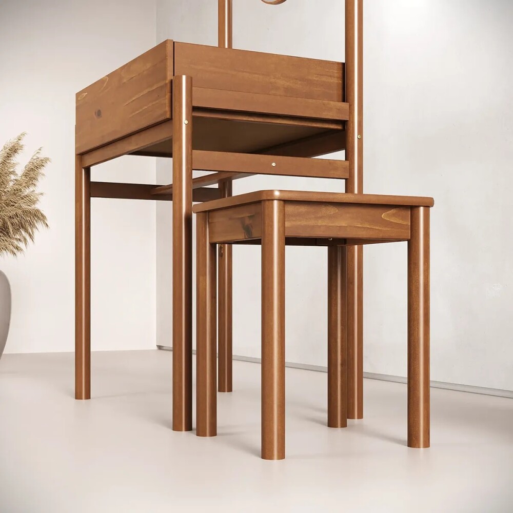 COMBO TOCADOR CON ESPEJO + BANQUETA MADERA MACIZA COMBO TOCADOR CON ESPEJO + BANQUETA MADERA MACIZA