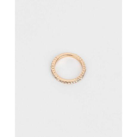 Anillo Con Strass Dorado