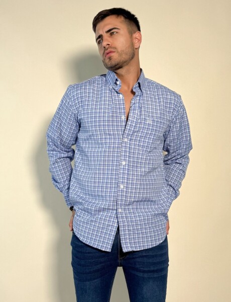 Camisa a cuadros Apolo Celeste