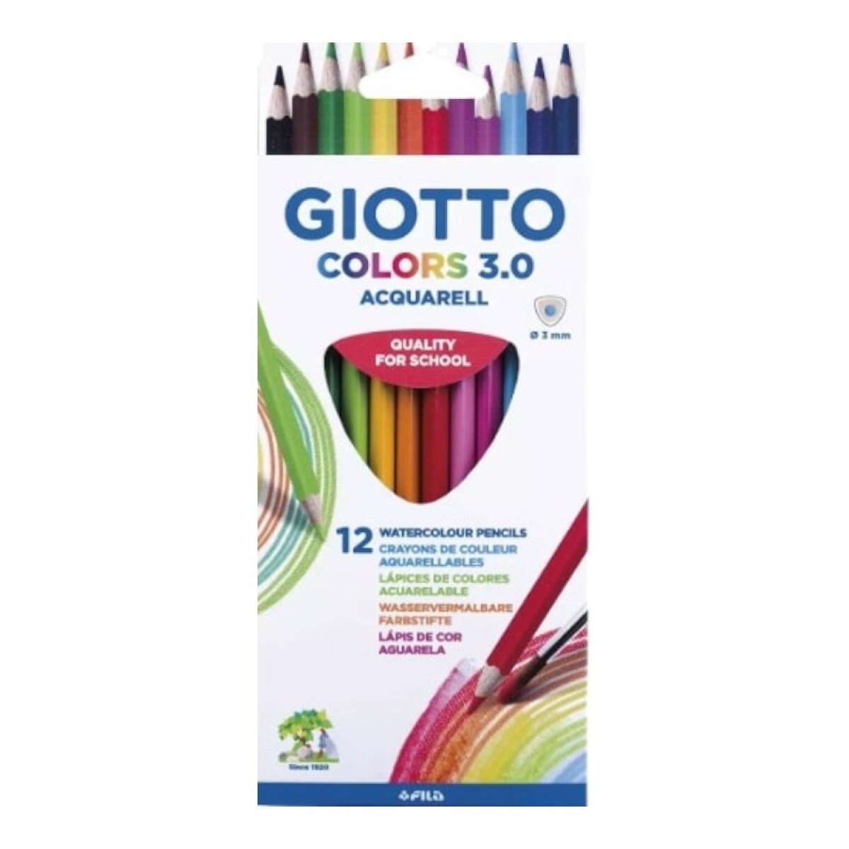 Lápices Acuarelables Stilnovo Giotto 12 Colores 