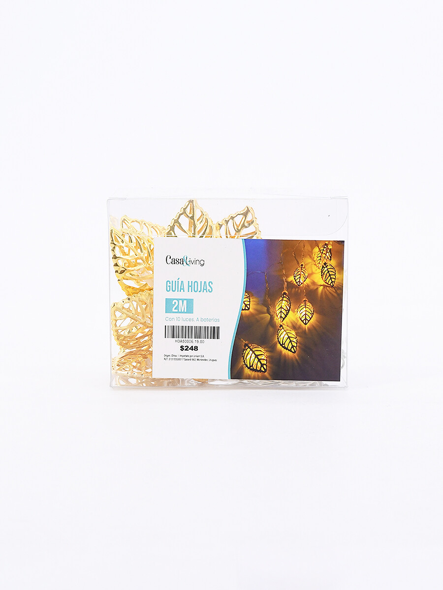 GUIA LUCES HOJAS - DORADO 