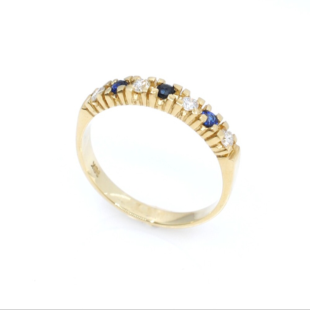 Anillo en oro 18k brillantes y zafiros Anillo en oro 18k brillantes y zafiros