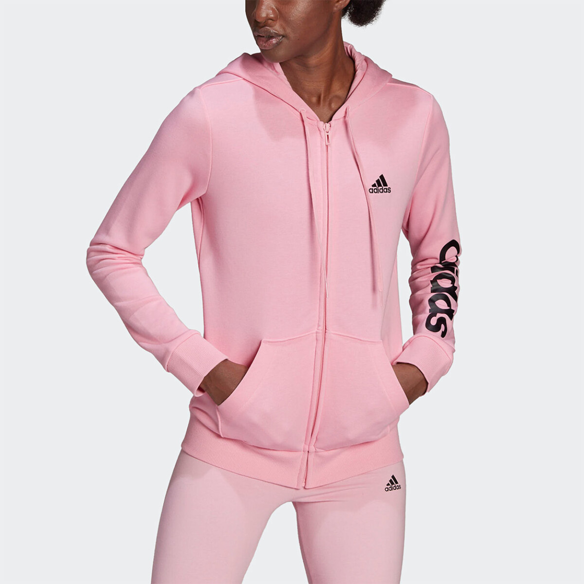 Adidas W Lin Campera Pink/black - Rosado-negro 