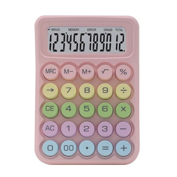 Calculadora Escritorio 12 Digitos Pantalla Grande Escolar Color Variante Rosa