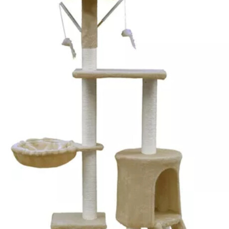 Rascador Torre 5 Niveles en Felpa y Sisal para Gato Beige