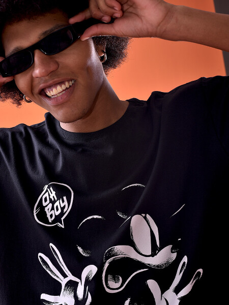 REMERA MICKEY - OH BOY NEGRO