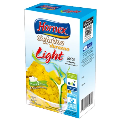 GELATINA HORNEX LIGHT 25G 8P DURAZNO GELATINA HORNEX LIGHT 25G 8P DURAZNO