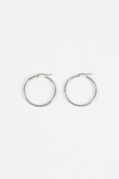 Aros acero large plateado