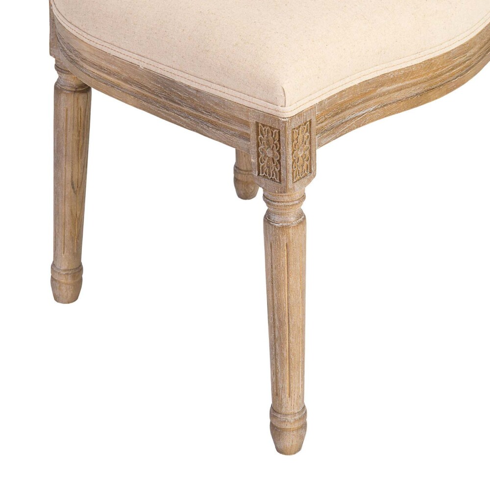 SILLA DE COMEDOR MADERA NATURAL-BEIGE ESTILO LUIS XV