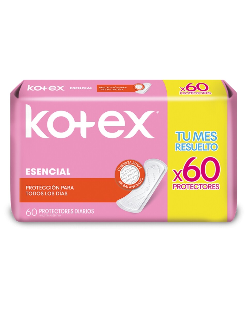 Kotex Esencial Protectores Diarios 60 Unidades | Frescura y Protección Diaria