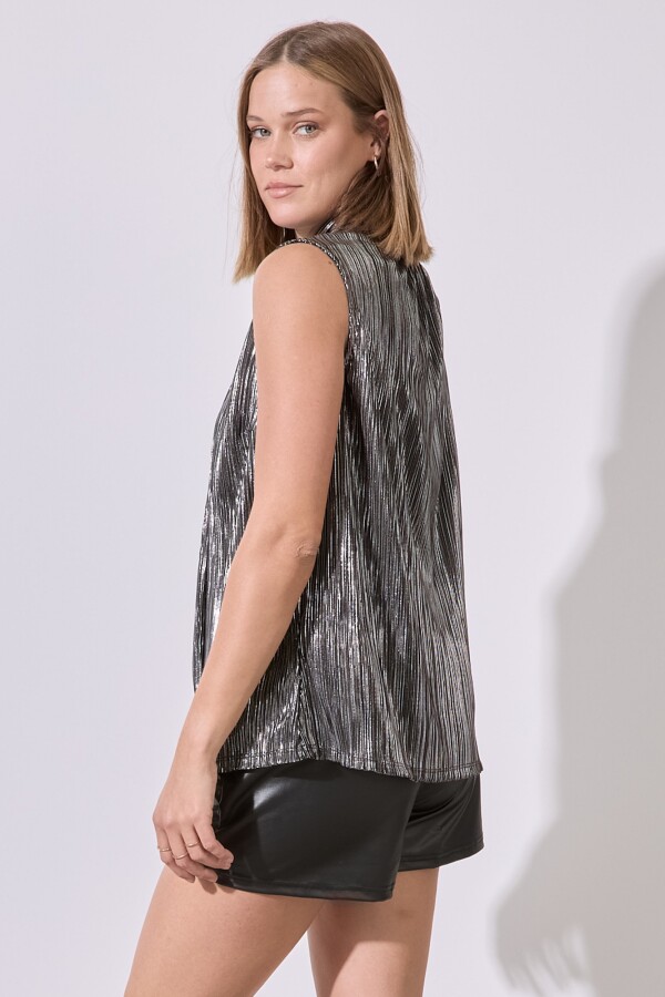 Blusa Silver Shine NEGRO/PLATEADO