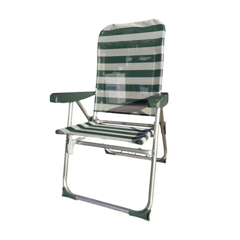 Silla de Playa Aluminio Respaldo Alto Verde Silla de Playa Aluminio Respaldo Alto Verde