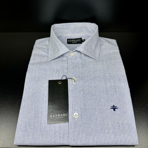 CAMISA DE LINO Blanco rayado