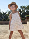 Vestido Ikat De Tirantes Con Bordado Al Blanco Roto