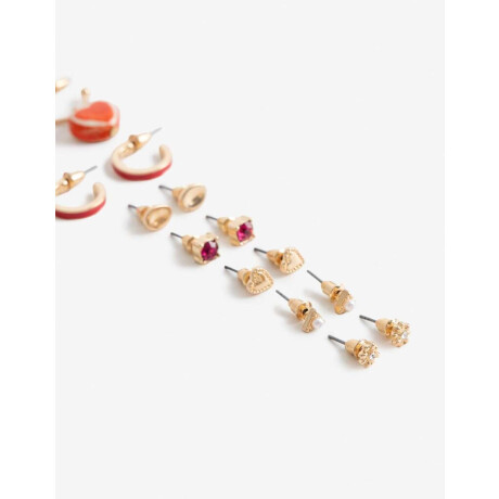 Set 7 Pares De Aros Color Dorado