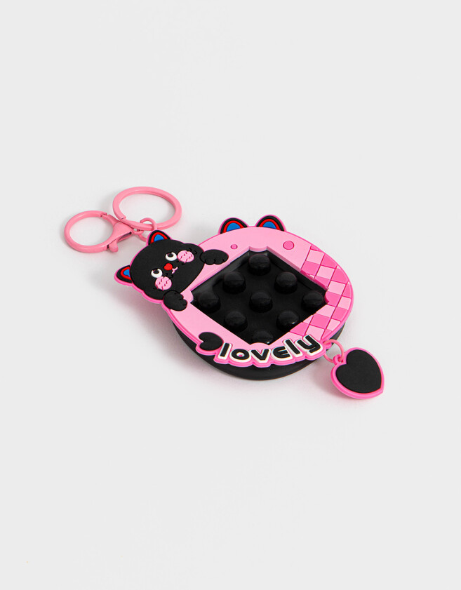 Llavero Lúdico Llavero Y Charm Pop It Gatito - Fucsia Claro