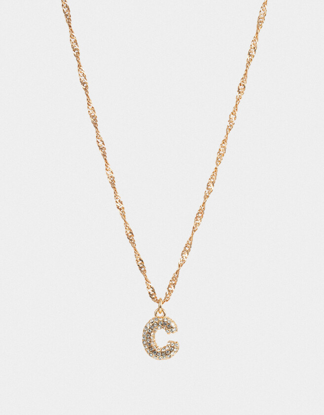 Cadena Corta con Dije De inicial Cadena Corta Con Dije De Inicial - Dorado