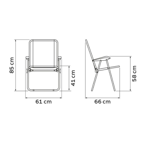 Silla playera de aluminio, verde oliva "CRETA" TD0910