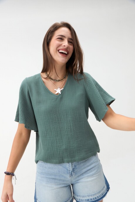 BLUSA MANGA CORTA NIGELLA Verde