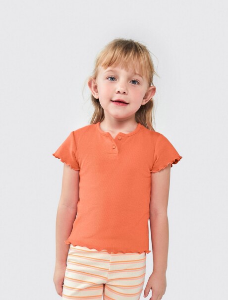 BLUSA INFANTIL CON BOTONES NARANJA