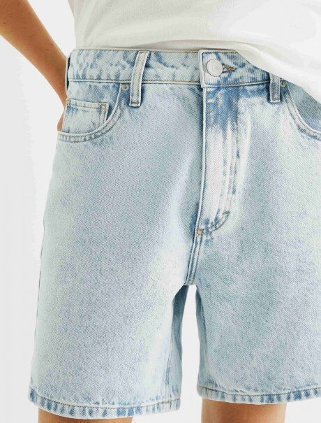 BERMUDA DE JEAN CINTURA MEDIA AZUL