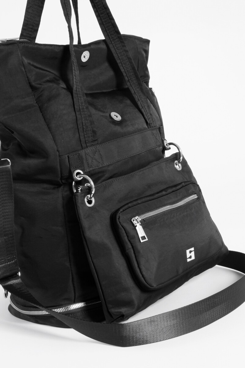 Mochila shopper con bolsillo removible negro