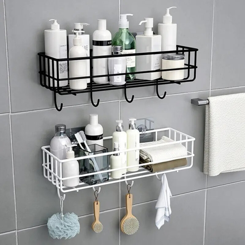 Estante Organizador Baño Ducha Metal Con Ganchos Colgante Estante Organizador Baño Ducha Metal Con Ganchos Colgante